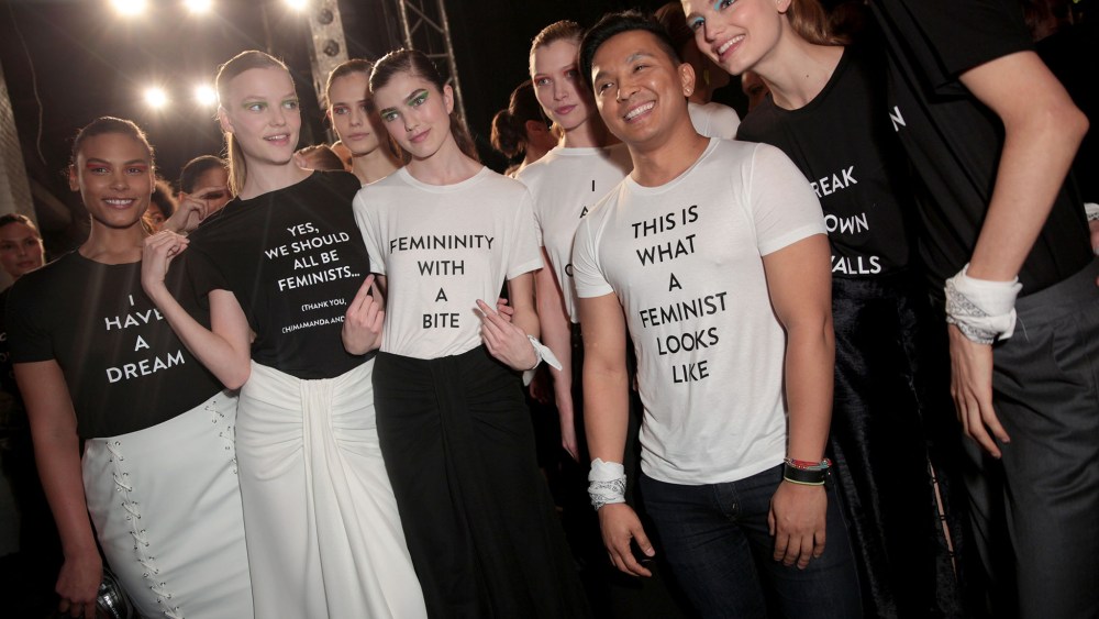 Prabal Gurung and his finale of slogan T-shirts.