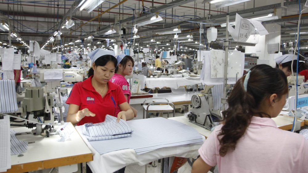 Workers at a garment factory in Dongguan, China.
