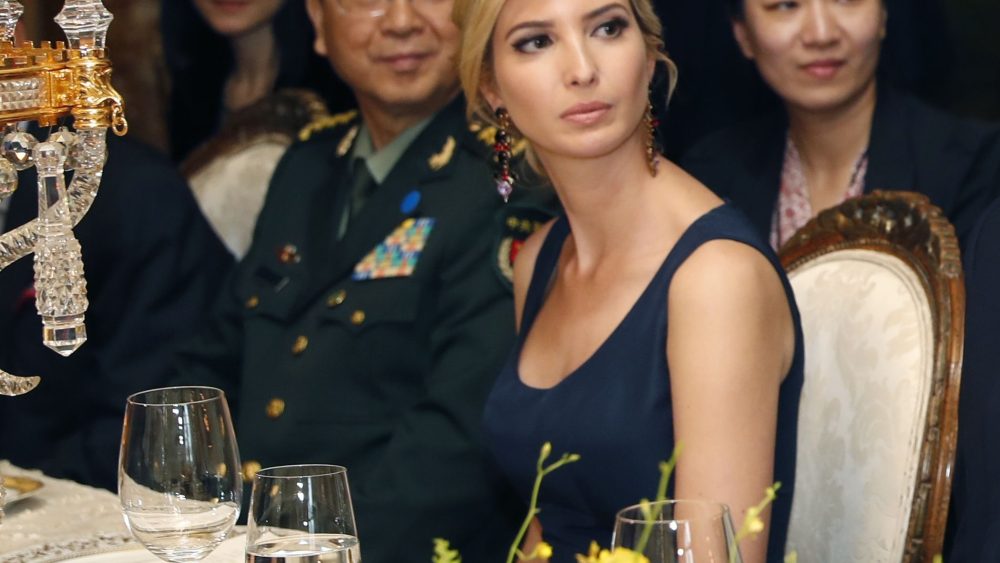 Ivanka Trump at a state dinner during Chinese president Xi Jinping's first meeting with Donald Trump.