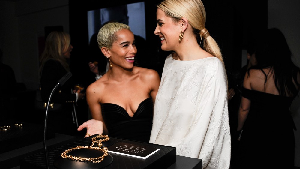Zoe Kravitz wears Brandon Maxwell and Riley Keough wears The Row Tiffany and Co. HardWear event, Los Angeles, USA - 26 Apr 2017
