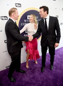 Morgan Spurlock, Ali Larter and Hayes MacArthur