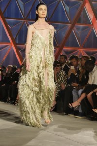 Erin O'Connor on the catwalk at the Fashion for Relief event in Cannes.