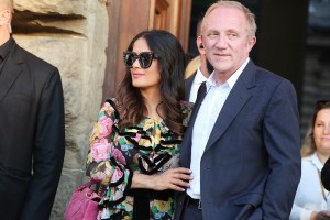 Salma Hayek and François-Henri Pinault at the Gucci Resort 2018 show in Florence