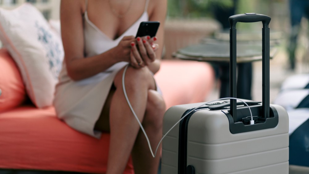 A carry-on from Away.