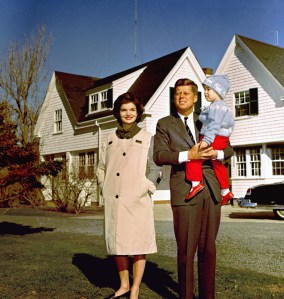 John F. Kennedy holds his daughter Caroline while posing beside his wife Jacqueline Kennedy at Hyannis Port, Mass., in Nov., 1960JOHN KENNEDY WITH FAMILY, HYANNIS PORT, USA