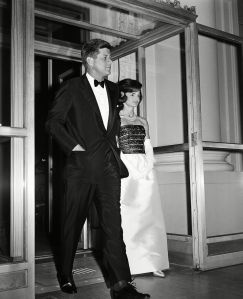 President John F. Kennedy and Jacqueline Kennedy as they walked from the front entrance of the White House on in Washington, D.C., to greet Indian Prime Minister Nehru and his daughter, Mrs. Indira Gandhi, who were arriving for dinnerJohn F. Kennedy and Jacqueline Kennedy, Washington, USA