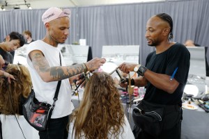 Model backstageDior Cruise Collection 2018 show, Backstage, Los Angeles, USA - 11 May 2017
