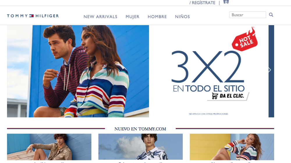 Tommy Hilfiger's Mexican web site with Grupo Axo.