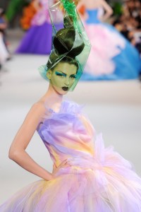 A model on the runway at Christian Dior's fall 2010 haute couture show at Musee Rodin. Designed by John Galliano.