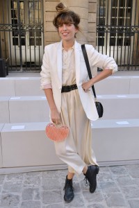 Lou Doillon front row at Berluti
