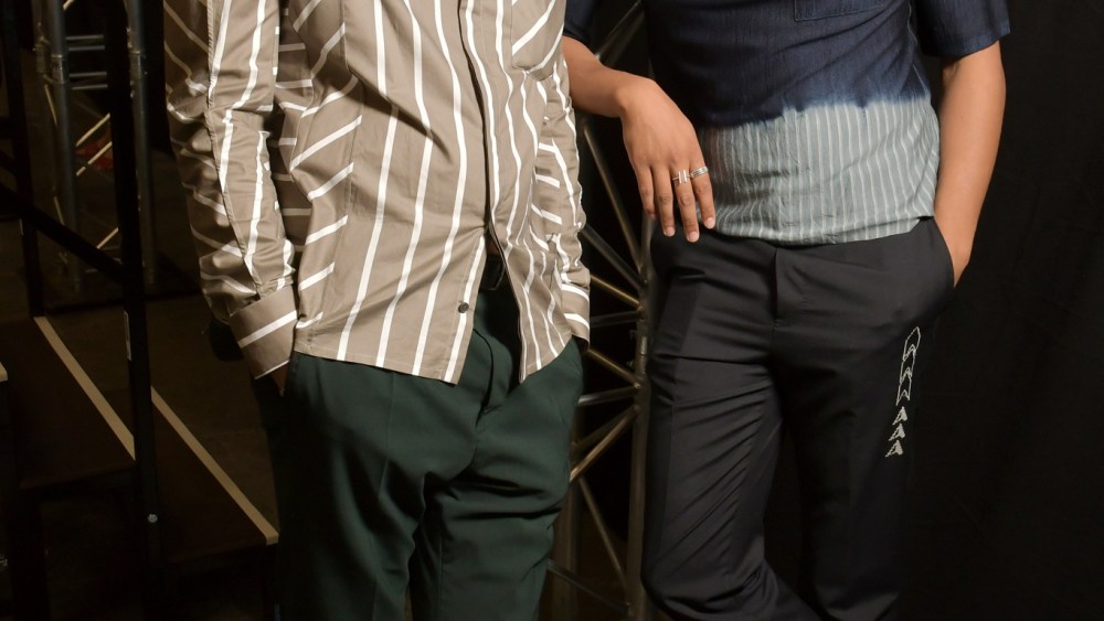 Reda Kateb and Corentin Fila at Lanvin