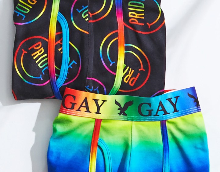 A look from the AEO Pride collection benefiting It Gets Better Project.