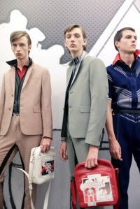 Backstage at Prada Men's Spring 2018