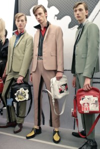 Backstage at Prada Men's Spring 2018