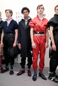 Backstage at Prada Men's Spring 2018