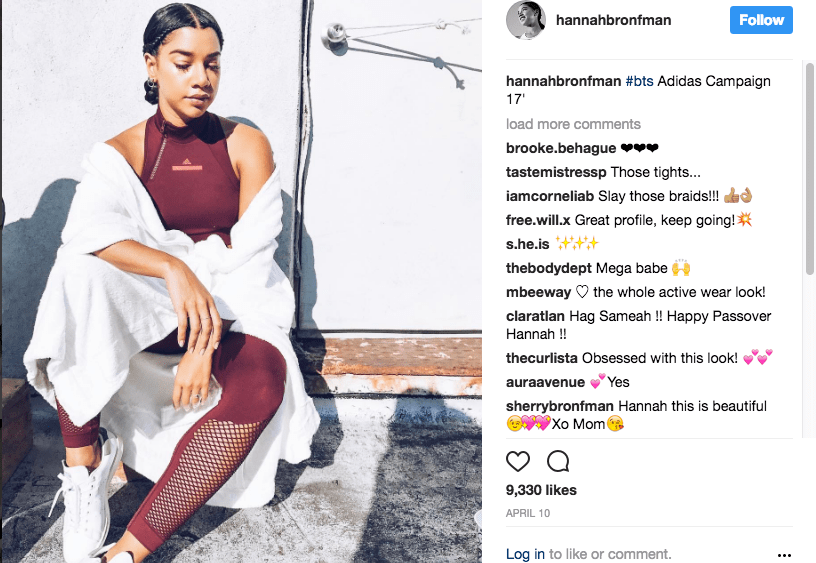 Hannah Bronfman, adidas, emv, social media, instagram