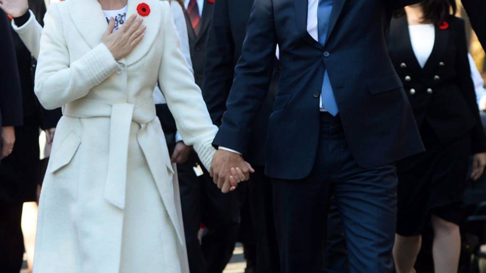 Canadian First Lady Sophie Trudeau, in Sentaler, with her husband, Prime Minister Justin Trudeau.