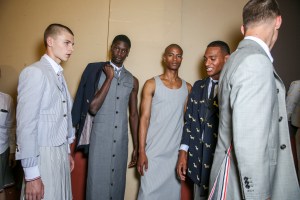 Backstage at Thom Browne Men's Spring 2018