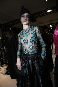 Backstage at Giorgio Armani Privé Couture Fall 2017