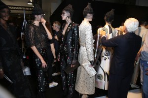 Backstage at Giorgio Armani Privé Couture Fall 2017