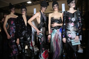 Backstage at Giorgio Armani Privé Couture Fall 2017