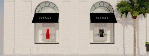 Azzedine at Barneys: A rendering of Barneys' Beverly Hills windows opening on Friday, featuring looks from Azzedine Alaia's exclusive 35th anniversary collection for the store.
