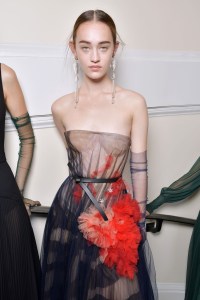 Model backstageSchiaparelli show, Backstage, Fall Winter 2017, Haute Couture Fashion Week, Paris, France - 03 Jul 2017