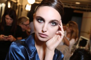 Model backstageGiorgio Armani Privee show, Backstage, Fall Winter 2017, Haute Couture Fashion Week, Paris, France - 04 Jul 2017