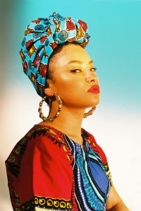 Dashiki, door-knocker earrings, and Dutch wax interpreted for Items: Is Fashion Modern? by Monika Mogi.