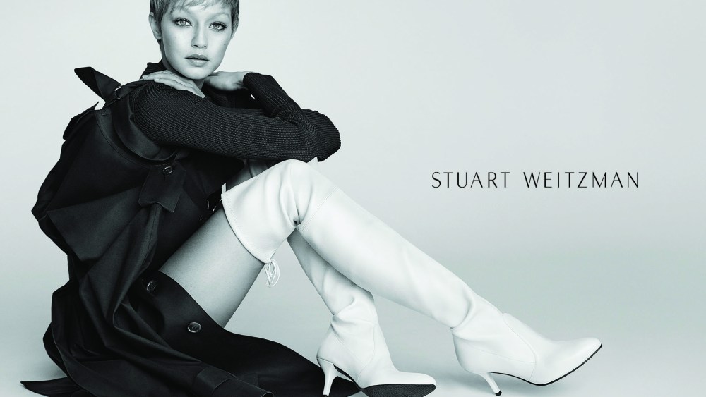 Gigi Hadid Models for Stuart Weitzman Fall 2017 Campaign