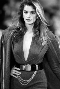 Cindy Crawford on the runway during the Donna Karan fall 1992 ready to wear show.