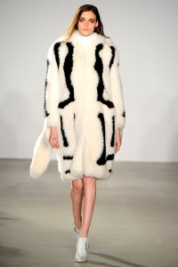 A model on the runway at Altuzarra's fall 2013 show at Skylight Studios.