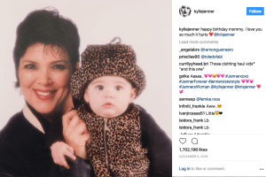 An archival photo of Kylie and Kris Jenner from Kylie's Instagram.