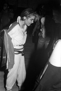 Madonna at the Buffalo Gals party, 1983.