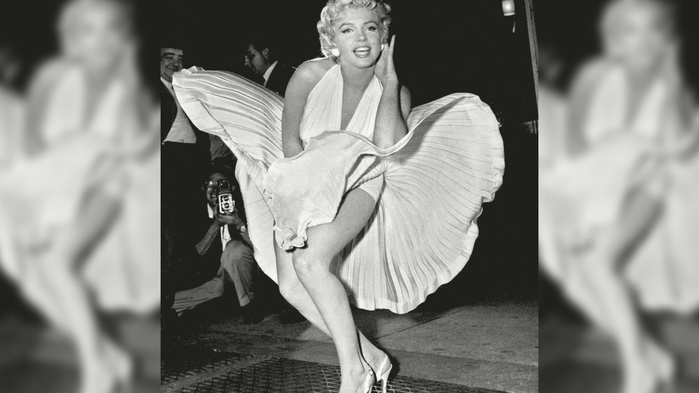 Marilyn Monroe poses over the updraft of New York subway grating while in character for the filming of "The Seven Year Itch" in Manhattan.