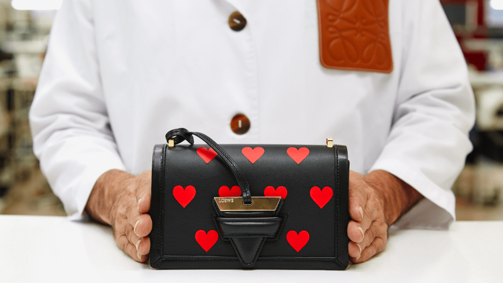 A limited-edition Loewe Barcelona bag to be sold on a Tmall pop-up for Chinese Valentine's Day.