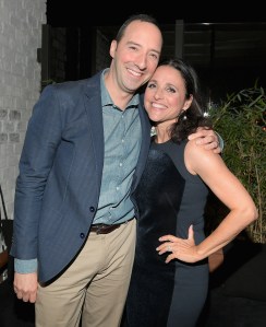 HOLLYWOOD, CA - SEPTEMBER 14:  Tony Hale (L) and Julia Louis-Dreyfus at Audi Celebrates the 69th Emmys at The Highlight Room at Dream Hollywood on September 14, 2016 in Hollywood, California.  (Photo by Charley Gallay/Getty Images for Audi)