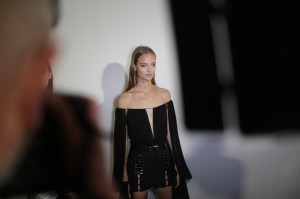 Backstage at Mugler RTW Spring 20118