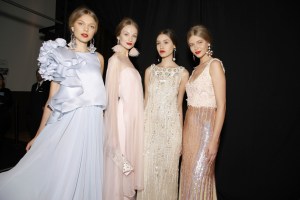 Backstage at Badgley Mischka RTW Spring 2018