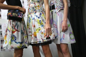 Backstage at Giorgio Armani RTW Spring 2018