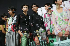 Backstage at Giorgio Armani RTW Spring 2018