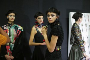 Backstage at Giorgio Armani RTW Spring 2018