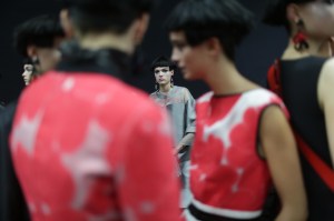 Backstage at Giorgio Armani RTW Spring 2018