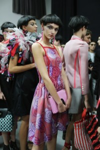 Backstage at Giorgio Armani RTW Spring 2018