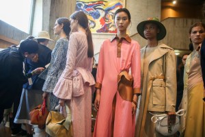 Backstage at Loewe RTW Spring 2018