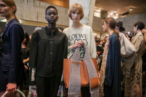 Backstage at Loewe RTW Spring 2018