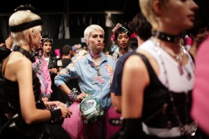 Backstage at Moschino RTW Spring 2018