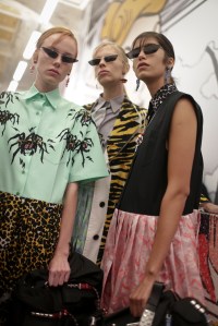 Backstage at Prada RTW Spring 2018