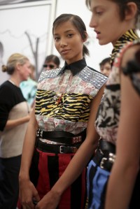 Backstage at Prada RTW Spring 2018