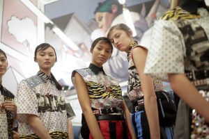 Backstage at Prada RTW Spring 2018